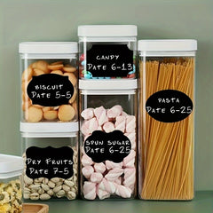 36pcs Reusable Food Storage Container Labels Waterproof Blackboard Sticker