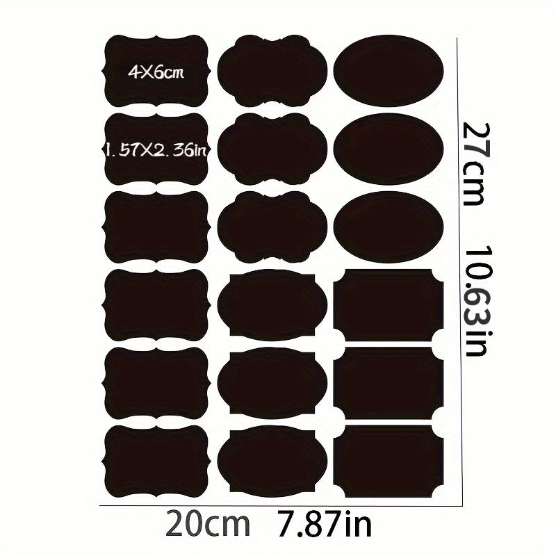 36pcs Reusable Food Storage Container Labels Waterproof Blackboard Sticker