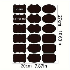36pcs Reusable Food Storage Container Labels Waterproof Blackboard Sticker