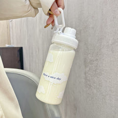 600ml Water Bottle Plastic Cup With Straw Portable Drop Resistant 20oz