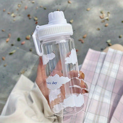 600ml Water Bottle Plastic Cup With Straw Portable Drop Resistant 20oz