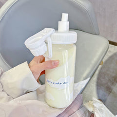 600ml Water Bottle Plastic Cup With Straw Portable Drop Resistant 20oz