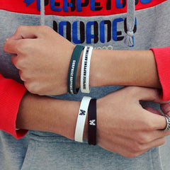 3pcs Butterfly & Letter Pattern Silicone Wristband Bracelet