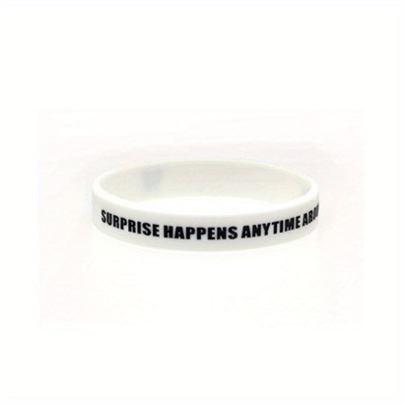 3pcs Butterfly & Letter Pattern Silicone Wristband Bracelet