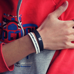 3pcs Butterfly & Letter Pattern Silicone Wristband Bracelet