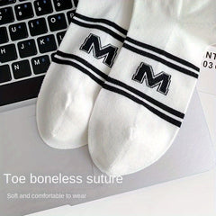 Men's Solid Striped Liner Anklets Socks Soft Breathable Sweat Absorbent