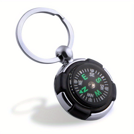 Men's Compass Tire Shape Pendant Keychain for Car Keys