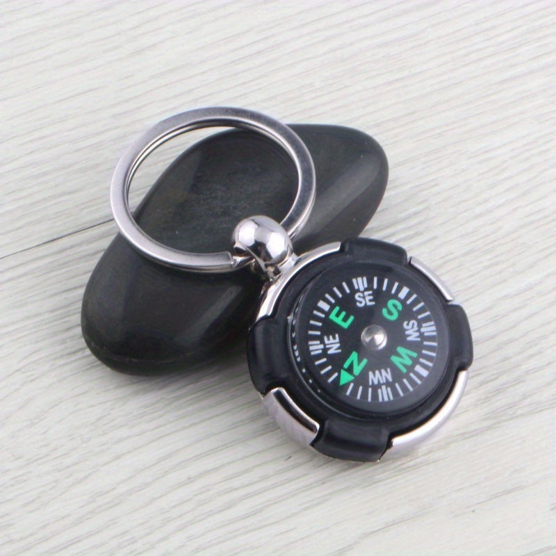 Men's Compass Tire Shape Pendant Keychain for Car Keys