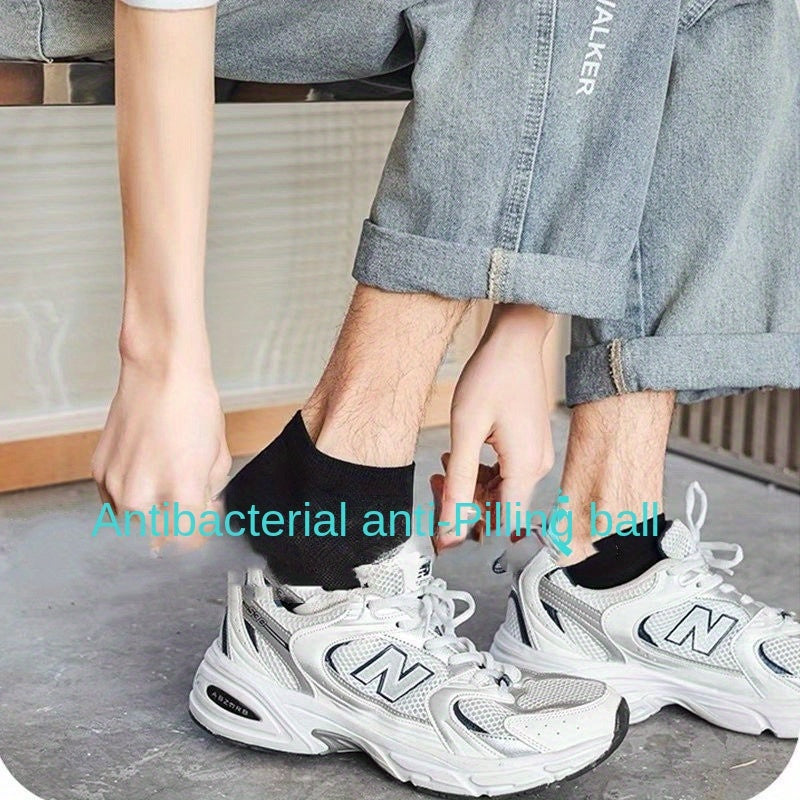 Men's Striped Liner Anklets Socks Cotton Blend Soft Breathable Sweat Absor