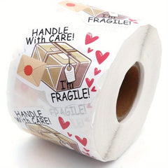 500pcs Fragile With Box Thank You Stickers Small Business Packaging