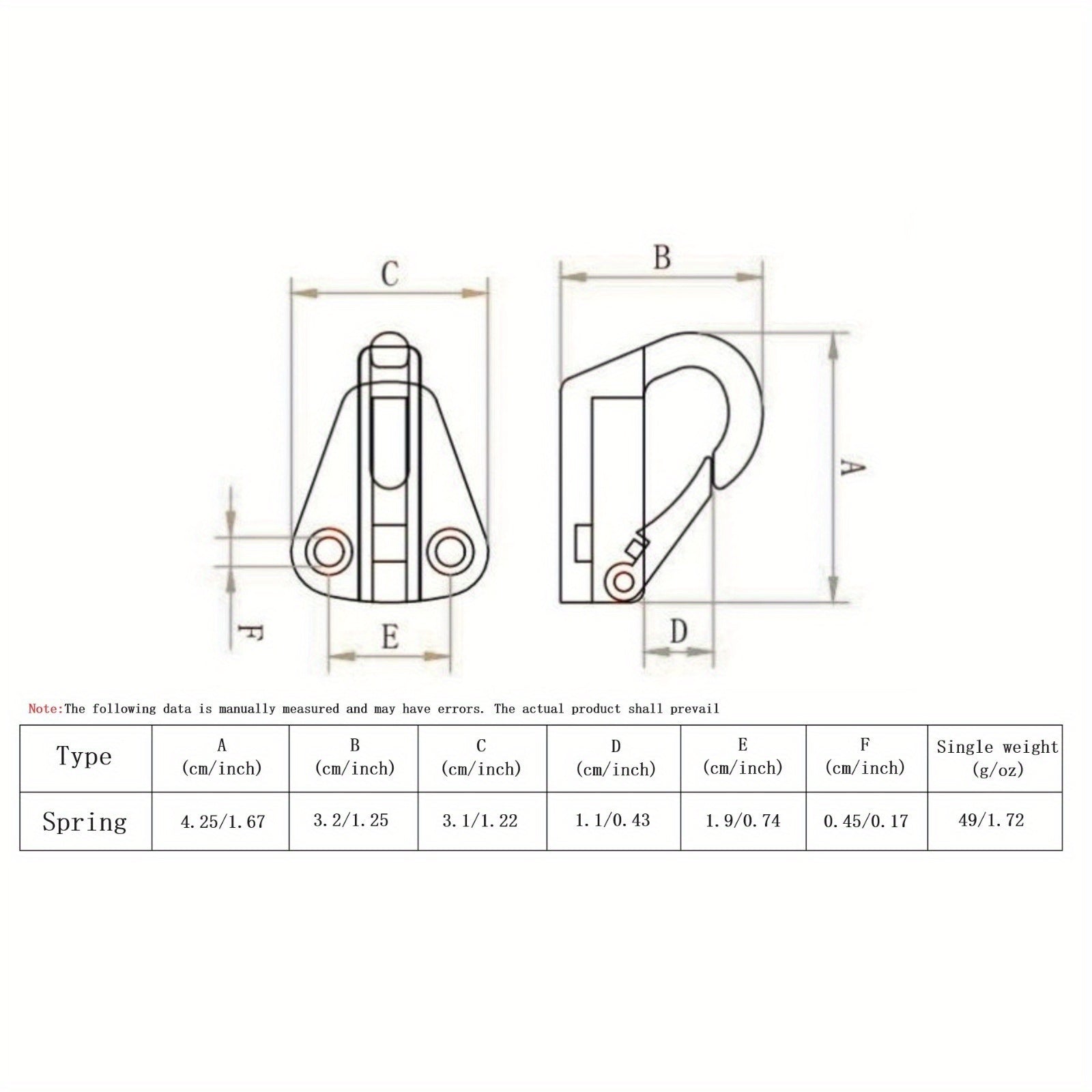 2pcs 316 Stainless Steel Marine Hardware Yacht Accessories Hook