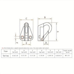 2pcs 316 Stainless Steel Marine Hardware Yacht Accessories Hook