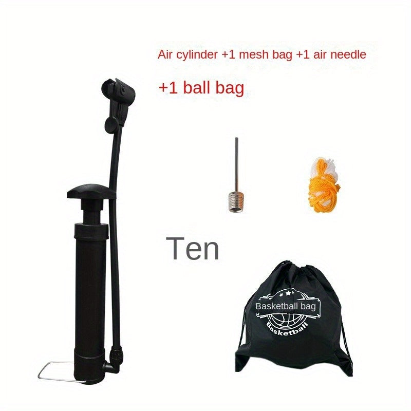 Portable Air Pump Set With Needle Net Bag Ball Bag Basketball Pump Set