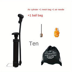 Portable Air Pump Set With Needle Net Bag Ball Bag Basketball Pump Set