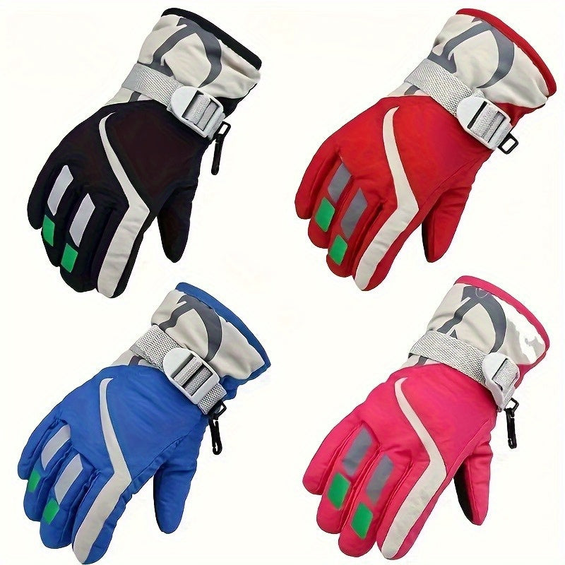 Kids Winter Skiing Gloves Waterproof & Windproof for Outdoor Activities