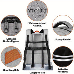 Large Capacity Gym Backpack with Shoe Compartment and USB Port Water Resistant