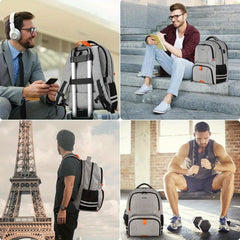 Large Capacity Gym Backpack with Shoe Compartment and USB Port Water Resistant