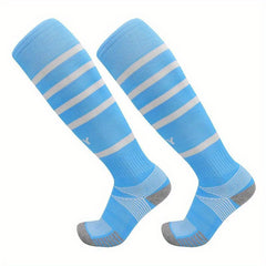 Teen's Over Knee Striped Sport Socks for Football Running