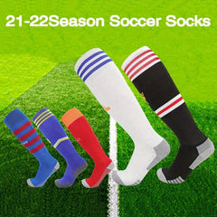 Teen's Over Knee Striped Sport Socks for Football Running
