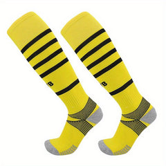 Teen's Over Knee Striped Sport Socks for Football Running