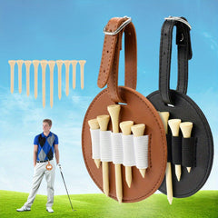 Portable Golf Tee Bag Waist Hanging PU Leather Bag