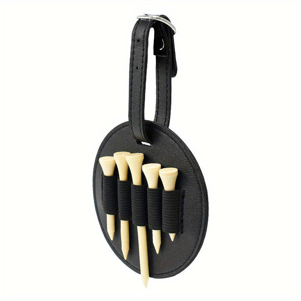 Portable Golf Tee Bag Waist Hanging PU Leather Bag