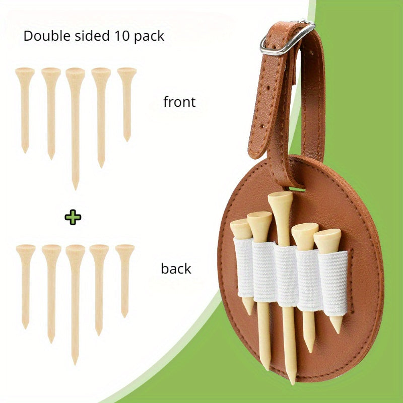 Portable Golf Tee Bag Waist Hanging PU Leather Bag