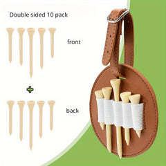Portable Golf Tee Bag Waist Hanging PU Leather Bag