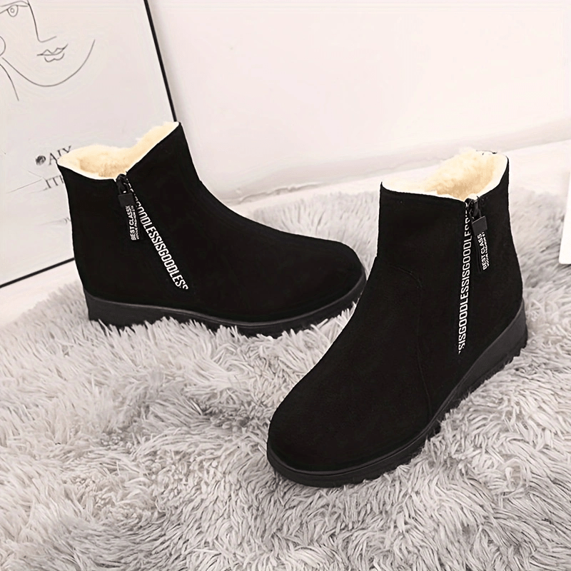 Non-slip Thickened Warm Fleece Lined Snow Boots - Winter Warm Solid