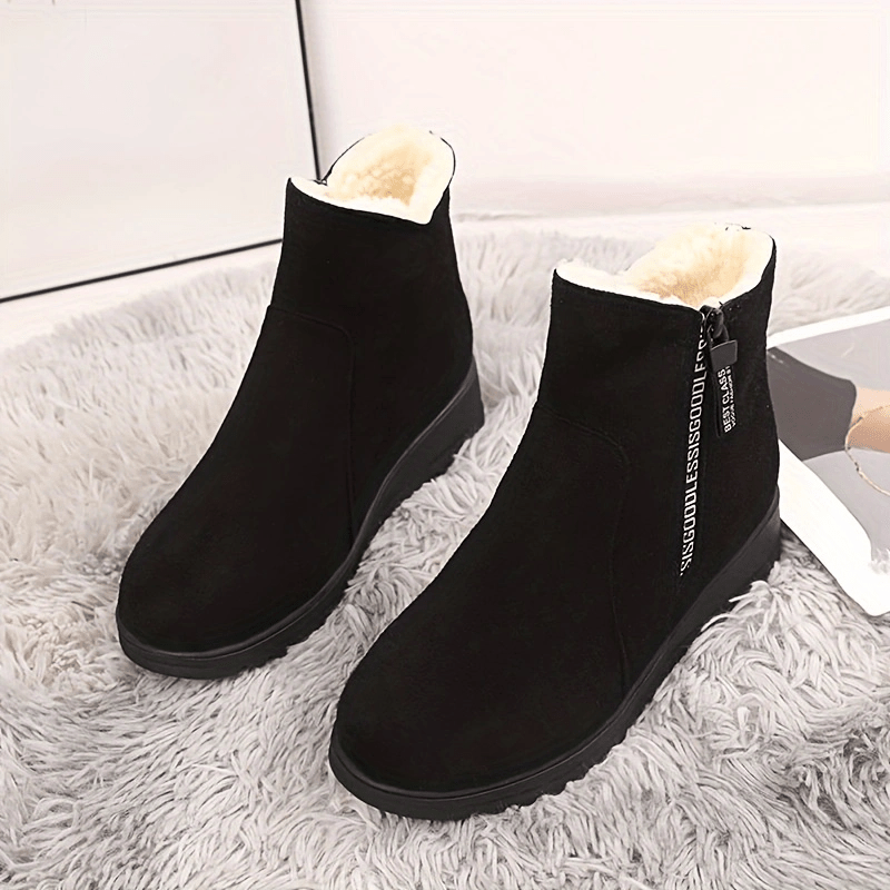 Non-slip Thickened Warm Fleece Lined Snow Boots - Winter Warm Solid