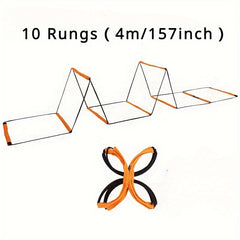8 10rungs Agility Ladder Hurdle w/ Bag Speed Flex Training