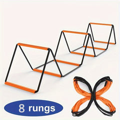8 10rungs Agility Ladder Hurdle w/ Bag Speed Flex Training