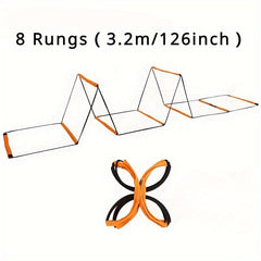 8 10rungs Agility Ladder Hurdle w/ Bag Speed Flex Training