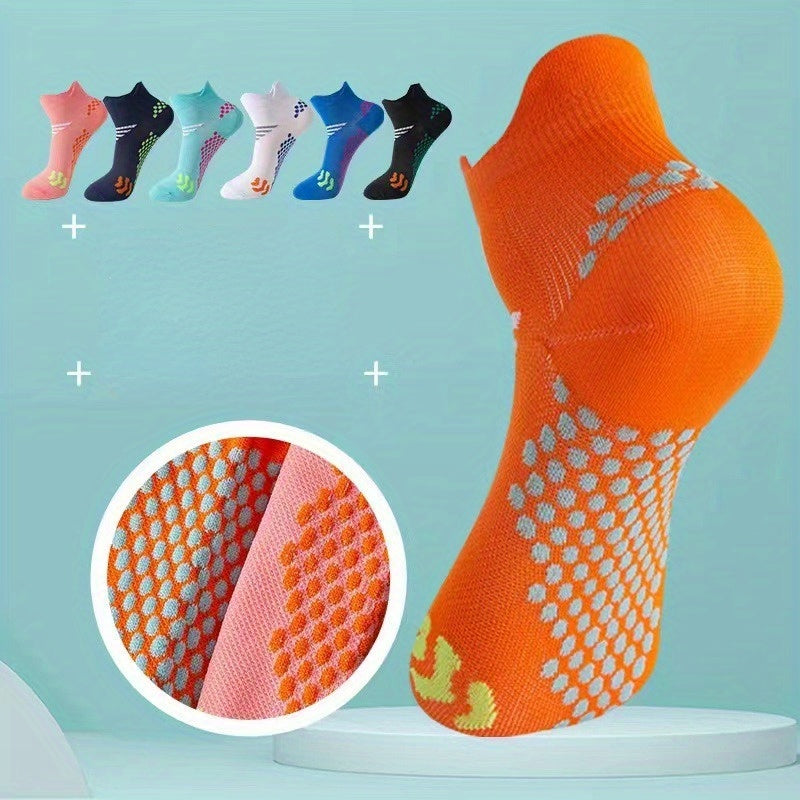 5 Pairs Anti-slip Breathable Yoga Socks Mesh Athletic Ankle Socks