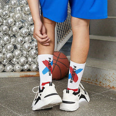 Men's Mid Crew Sport Socks Cotton Blend for Basketball