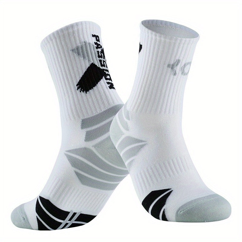 Men's Mid Crew Sport Socks Cotton Blend for Basketball