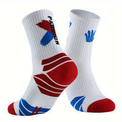 Men's Mid Crew Sport Socks Cotton Blend for Basketball