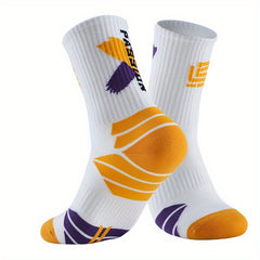 Men's Mid Crew Sport Socks Cotton Blend for Basketball