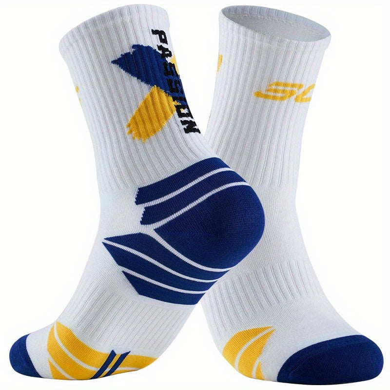 Men's Mid Crew Sport Socks Cotton Blend for Basketball