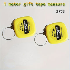 2pcs Small Steel Tape Measure Keychain 100cm Stainless Steel Small Ruler