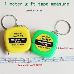 2pcs Small Steel Tape Measure Keychain 100cm Stainless Steel Small Ruler