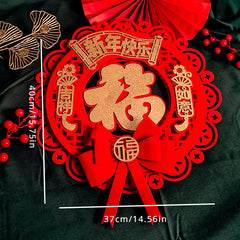 Chinese New Year Couplets Decorations 3D Bows Blessing Stickers