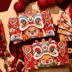4pcs Chinese Dragon Red Envelope Luck Money Bag Year Blessing