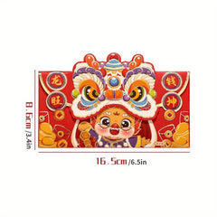 4pcs Chinese Dragon Red Envelope Luck Money Bag Year Blessing