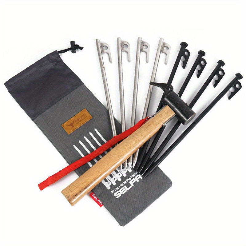 Tent Peg Storage Bag Oxford Ground Nail Stake Pouch 7.87inch