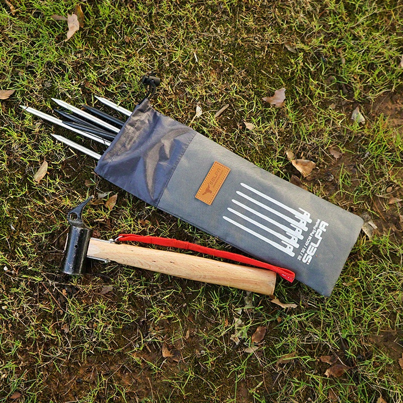 Tent Peg Storage Bag Oxford Ground Nail Stake Pouch 7.87inch
