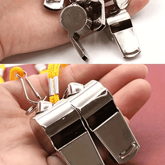 10pcs Referee Whistle With Lanyard Stainless Steel Sports Whistle