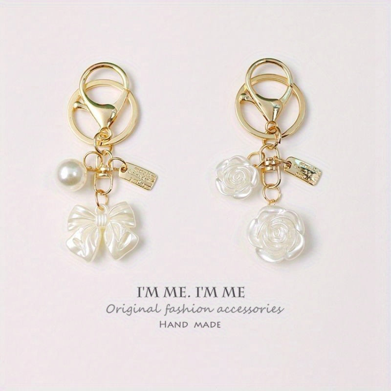 DIY Bowknot Rose Keychain Decoration For Keys Backpacks Wallets