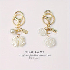 DIY Bowknot Rose Keychain Decoration For Keys Backpacks Wallets