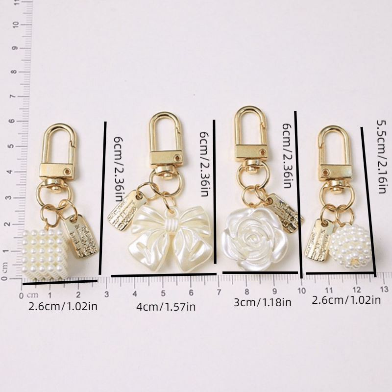 DIY Bowknot Rose Keychain Decoration For Keys Backpacks Wallets